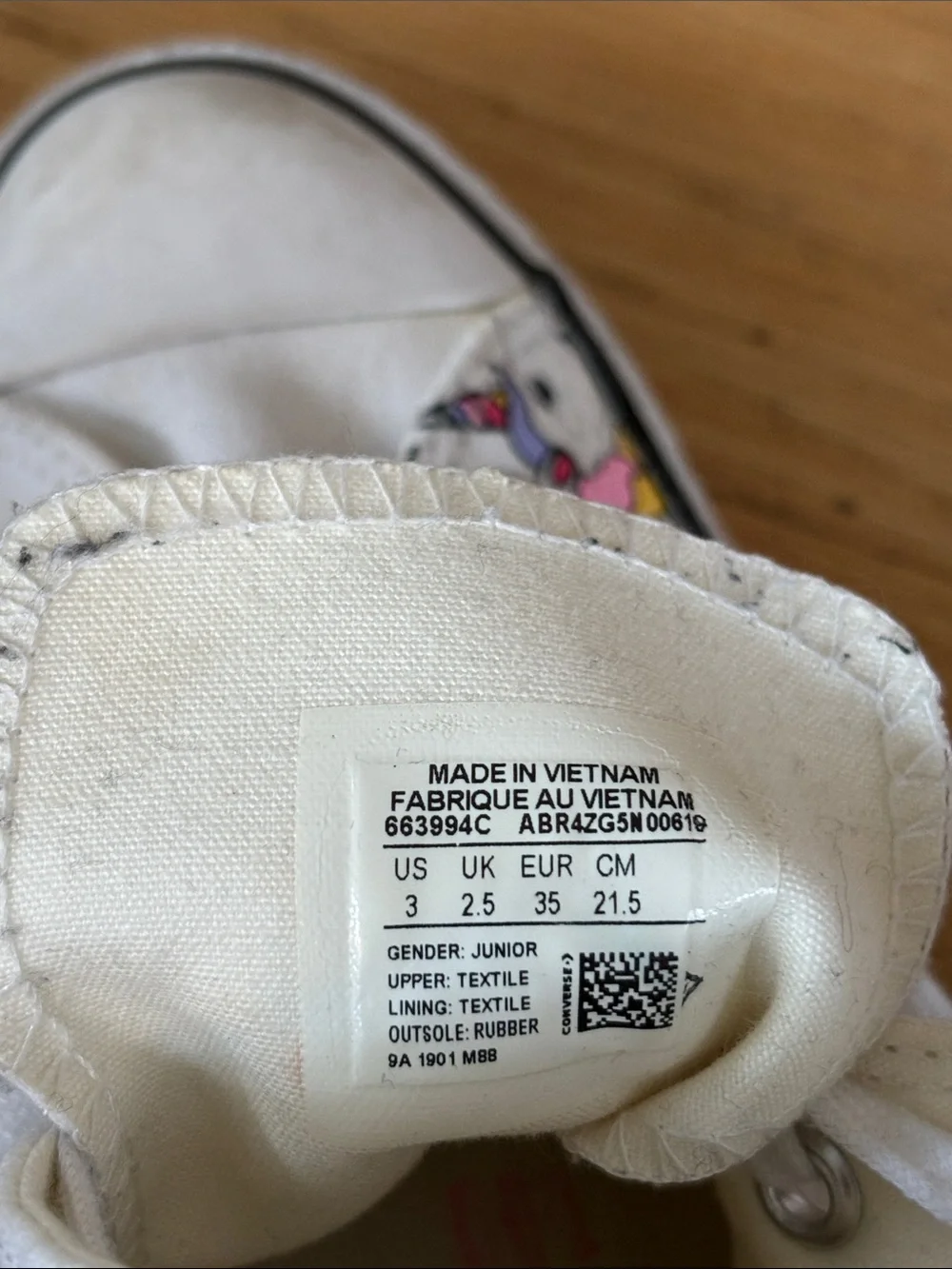Converse Kids White High-Top Sneakers with Rainbow & Unicorn Print